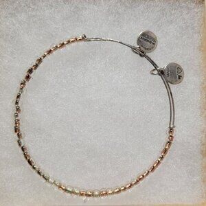 Alex & Ani Clear Gold Beaded Charm Adjustable Bracelet